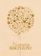 Gouden ballon met Happy Birthday